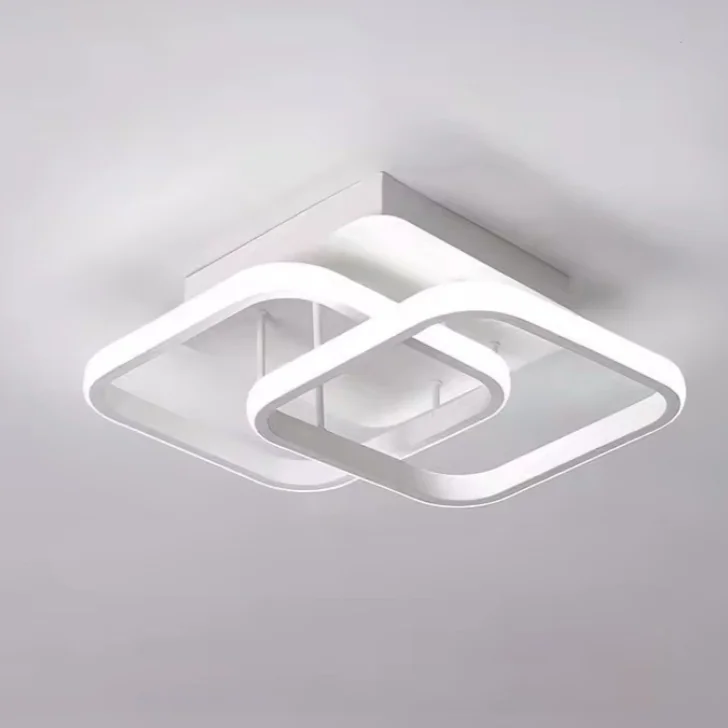 Plafon de Sobrepor LED 2 Anéis Branco - Iluminação Versátil e Moderna